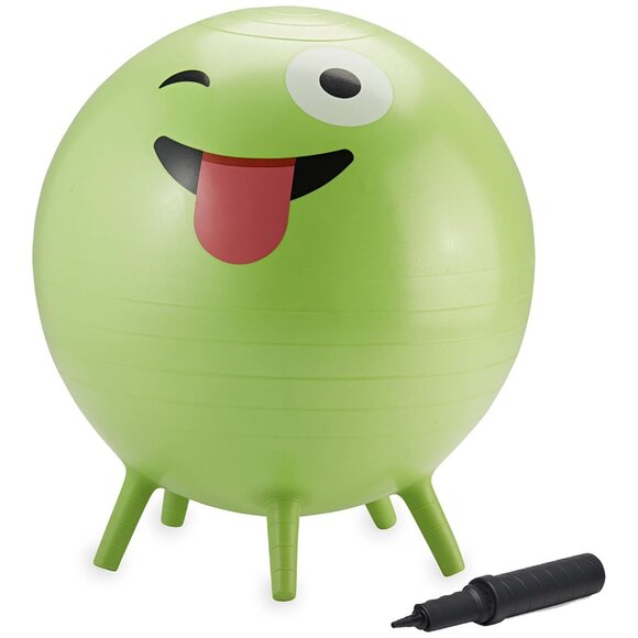 Gaiam Kids Other - Gaiam Kids Stay-N-Play Balance Ball Chair - 45cm Green Crazy Silly with Air Pump